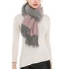 Unisex Fashion Faux Cashmere Shawl Color Matching Scarf Cape with Tassels Warm Pashmina Gift