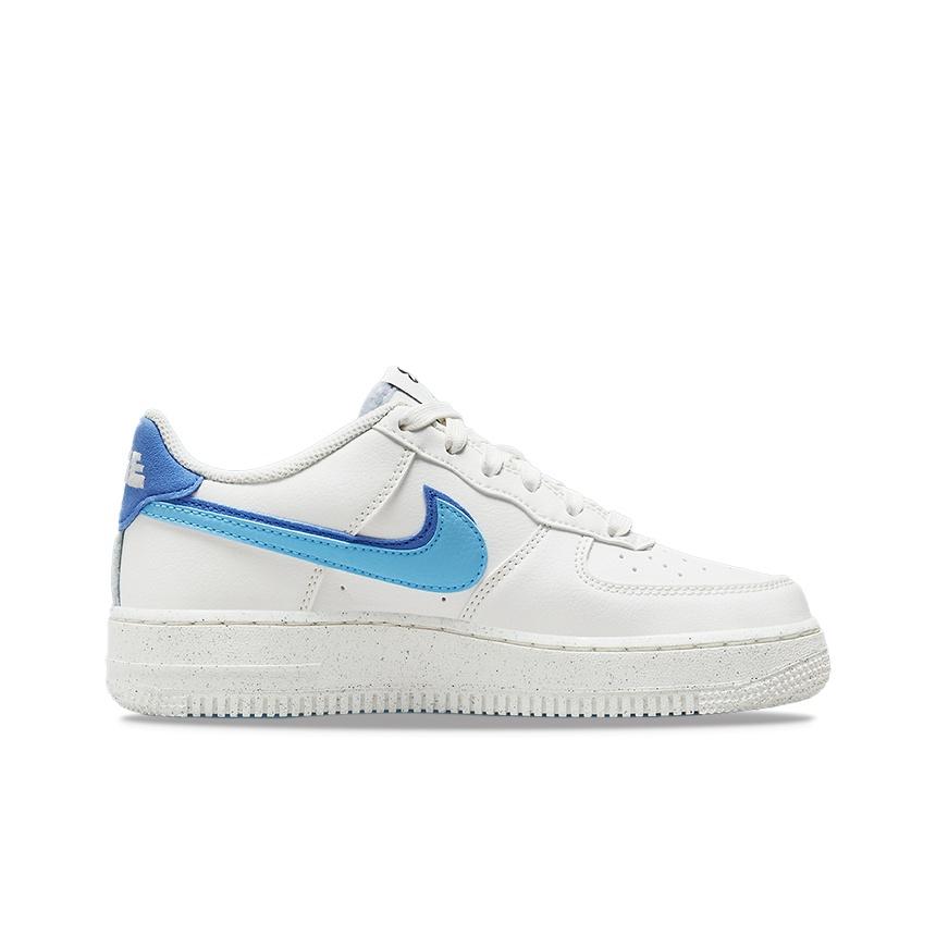 New Nike Air Force 1 Low 82 Double Swoosh White Medium Blue GS DQ0359-100