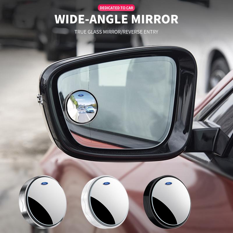 Auto Zusatz-Rückspiegel Konvexer Spiegel Runder Rahmen Weitwinkelspiegel für Ford Ranger Focus Kuga Mustang Mondeo Fusion Esco Fiesta