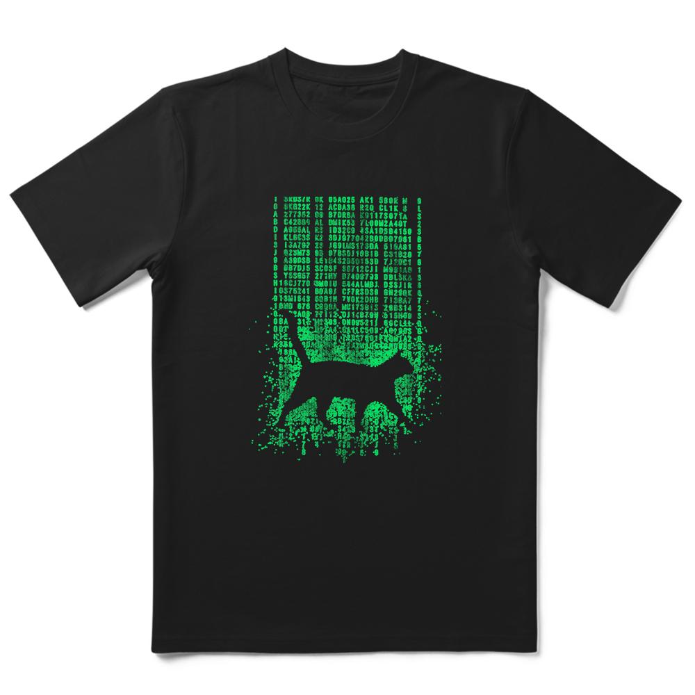 

COOLMIND 100% Cotton Cool Mens Tee Shirt Casual Cool Cat Print Men Tshirt Loose Summer Short Sleeve Men T Shirt o-neck t-shirt M