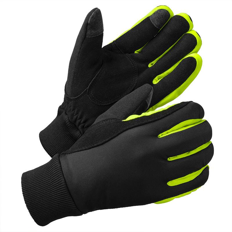 

Теплые велосипедные перчатки Мужские утепленные флисовые перчатки Зимние уличные альпинистские беговые лыжные ветрозащитные водонепроницаемые перчатки M