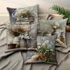1/4pcs Rustic Farmhouse Throw Pillow Covers Vintage Floral Book Still Life Cushion Cases for Home Decor Cushion Cover