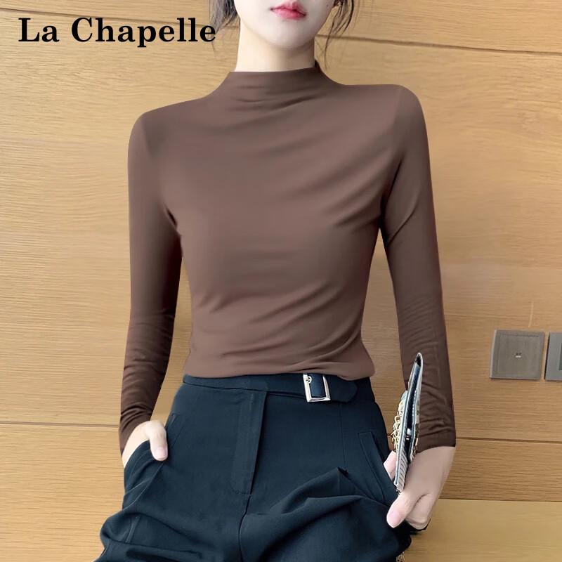 La Chapelle Women's Mock Neck Long Sleeve Base Layer T-Shirt