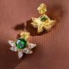 Gica Gema Emerald Earrings With High Carbon Diamond 925 Sterling Silver Unique Design Romantic Fine Earrings Jewelry Wedding Party Gifts New Trend