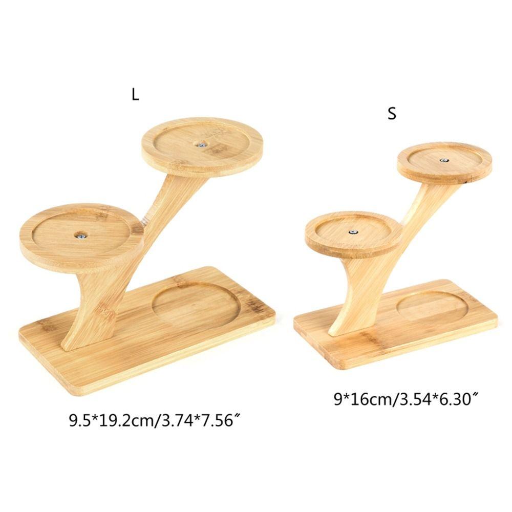 Gardening Supplies Bamboo Wood Tray Succulents Bonsai Organizer Flowerpot Holder 3-Layers