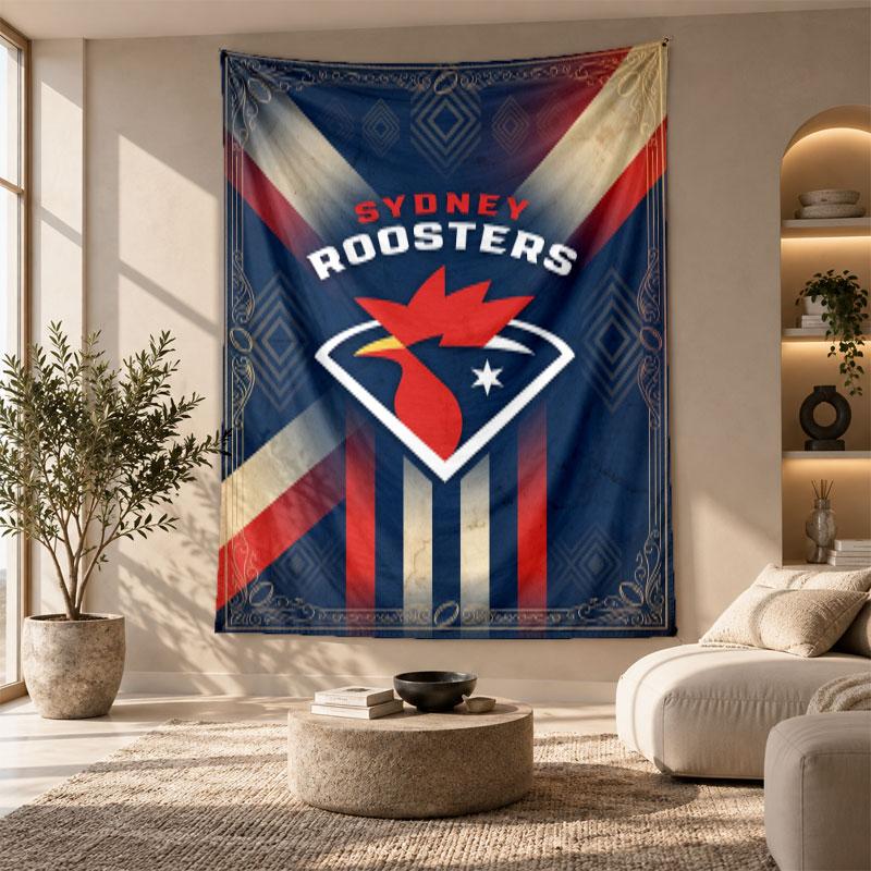Decorative Tapestry,Sydney Roosters Printed Wall Art, Lightweight Wall Hanging For Bedroom Background