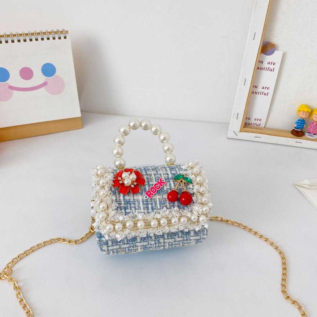 Очаровательная Миниатюрная Детская Сумка в Модном Корейском Стиле, Идеально Подходит для Осенне-Зимнего Сезона Cherry Blue