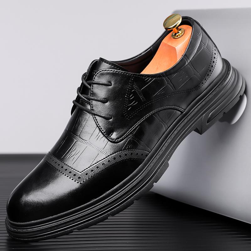Fashion Sneakers Mens Dress Shoes Retro Male Leather Business Male Baroque Shoes Casual Outdoor Mens Oxford Footwear