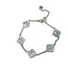 French Retro Cloth Style Double-Sided Broken Ice Ice Five-Flower Bracelet High-End Light Luxury Celebrity Style Versatile Jewelry