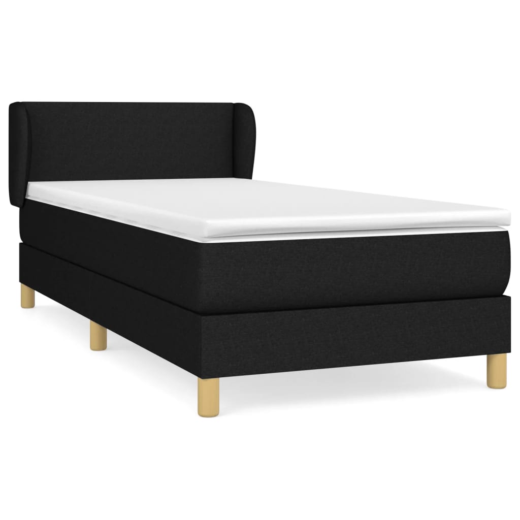 Box Spring Bed with Mattress Black 80 x 200 cm Fabric