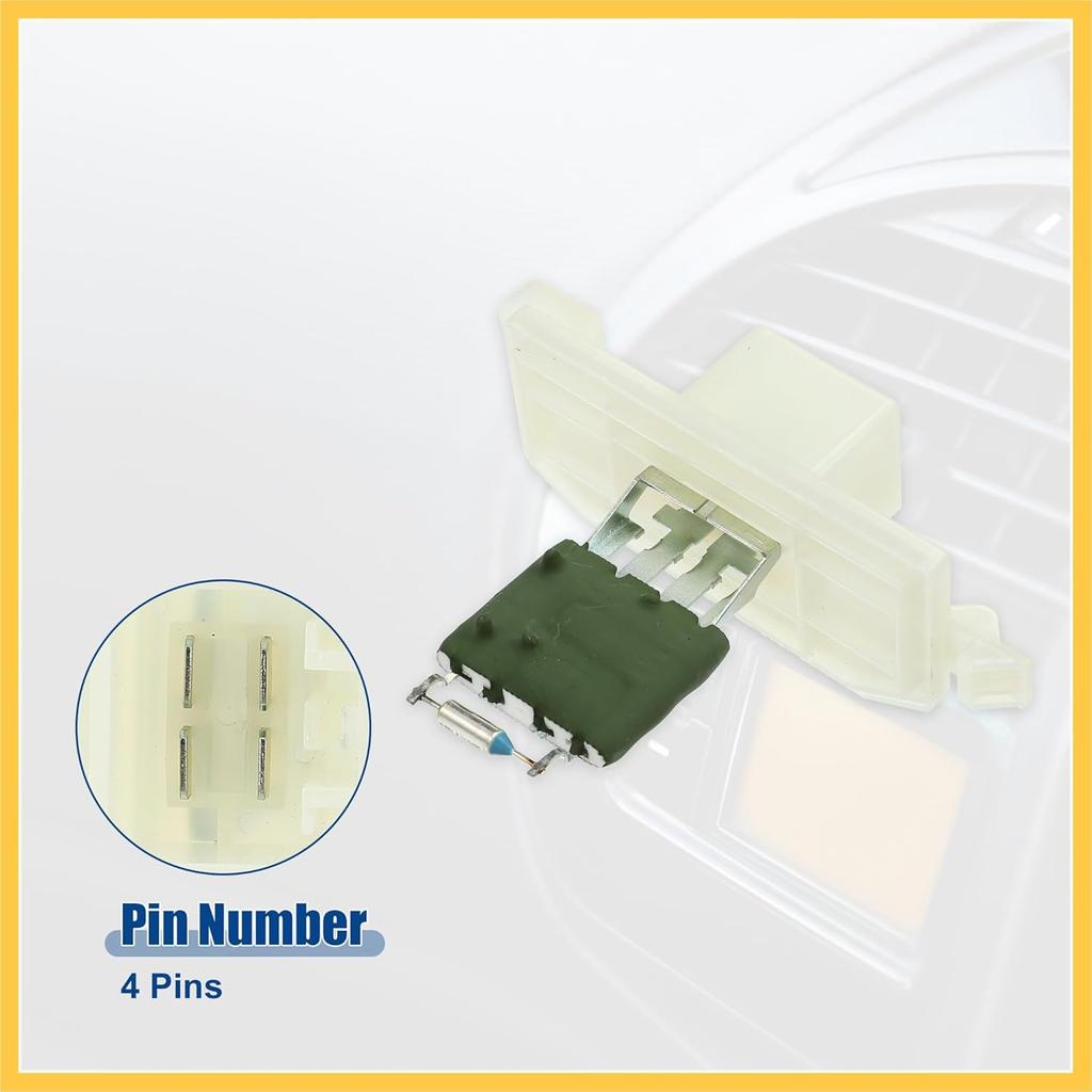 Blower Motor Resistor Replacement Fit for Ford Transit - Pack of 1 White Silver Tone Green Auto Replacement Parts