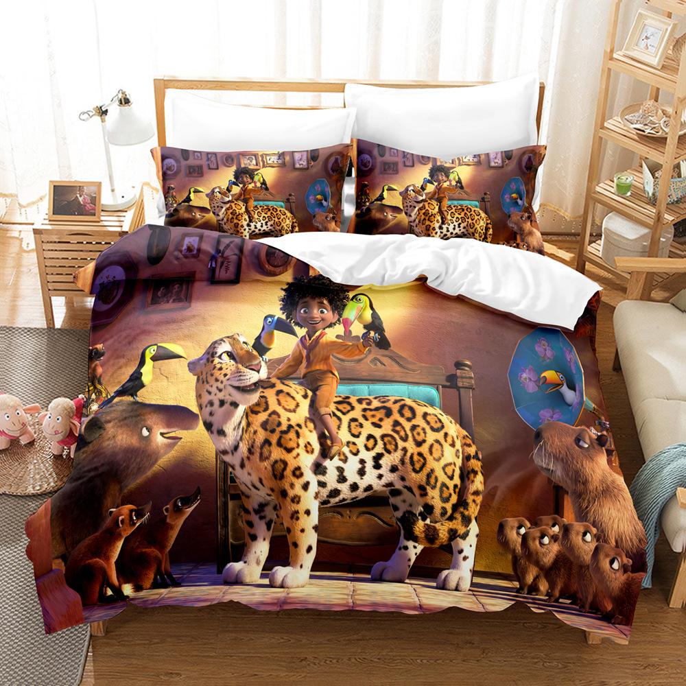 Magical Anime Girl Printed Bedding Set,1 Duvet Cover and 1/2*Pillowcase 2pcs, Without Core, Suitable for Bedrooms or Guest Rooms