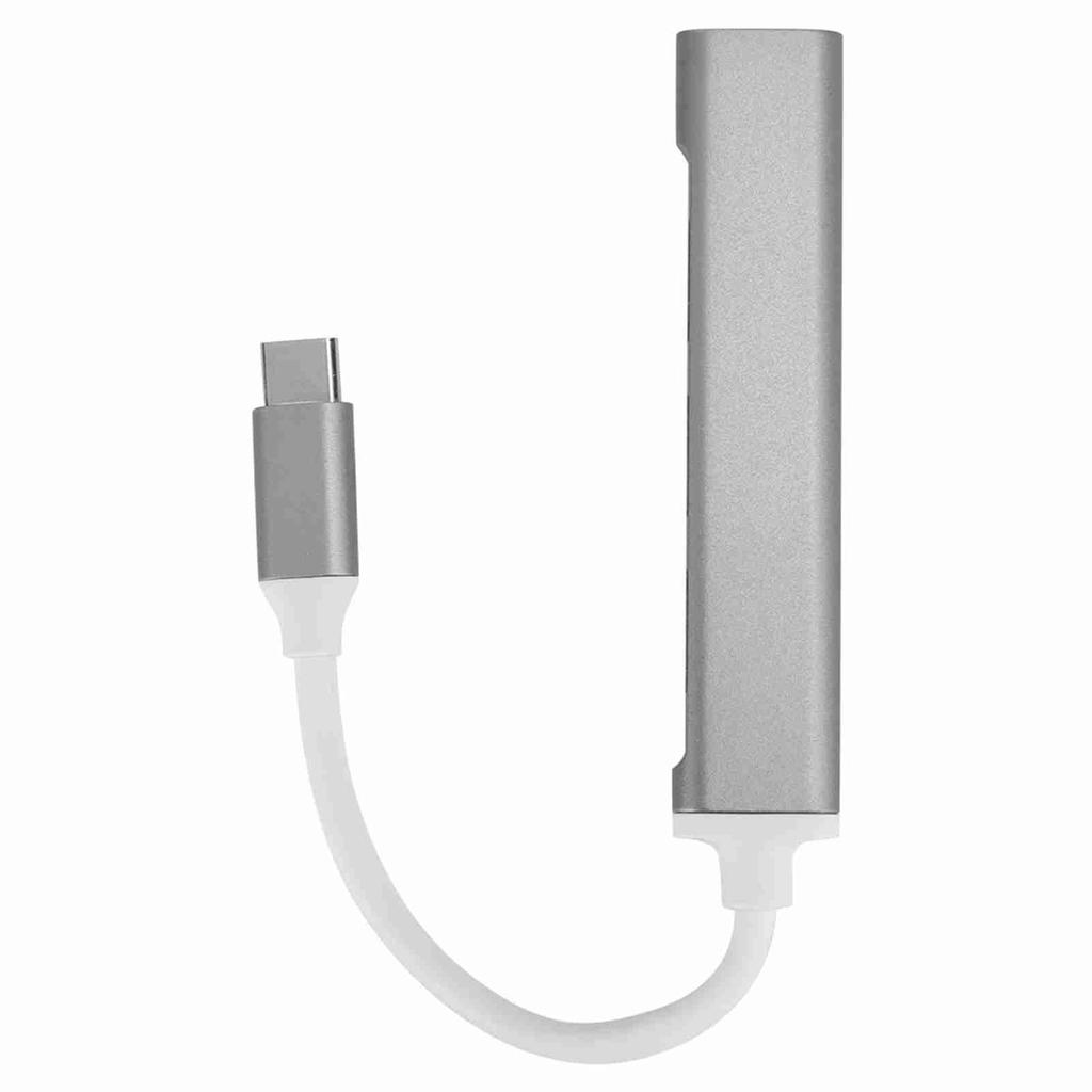 4Port USB 3.0 Hub MultiFunction Type C Splitter Extender Dock Adapter OTG PC(Silver )