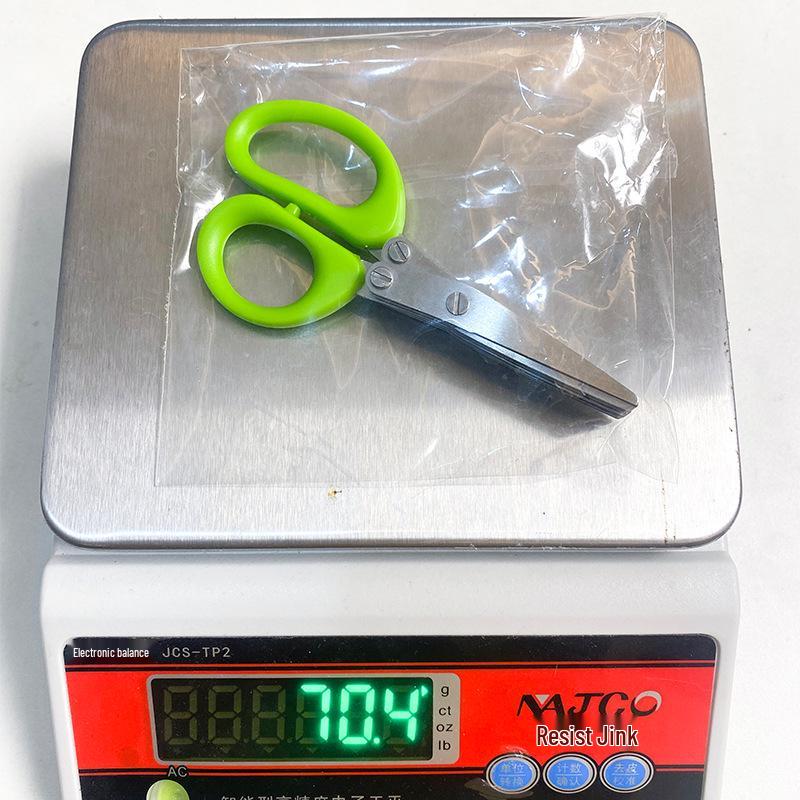 Stainless Steel Multifunctional Scallion and Vegetable Scissors - Five-Layer Kitchen Shears for Chopping and Baby Food Prep