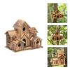 Wood Bird Houses Feeder 6 Holes Wooden Birdhouse Hanging Sleeping Nest for Indoor Outdoor Birds Garden Decoration