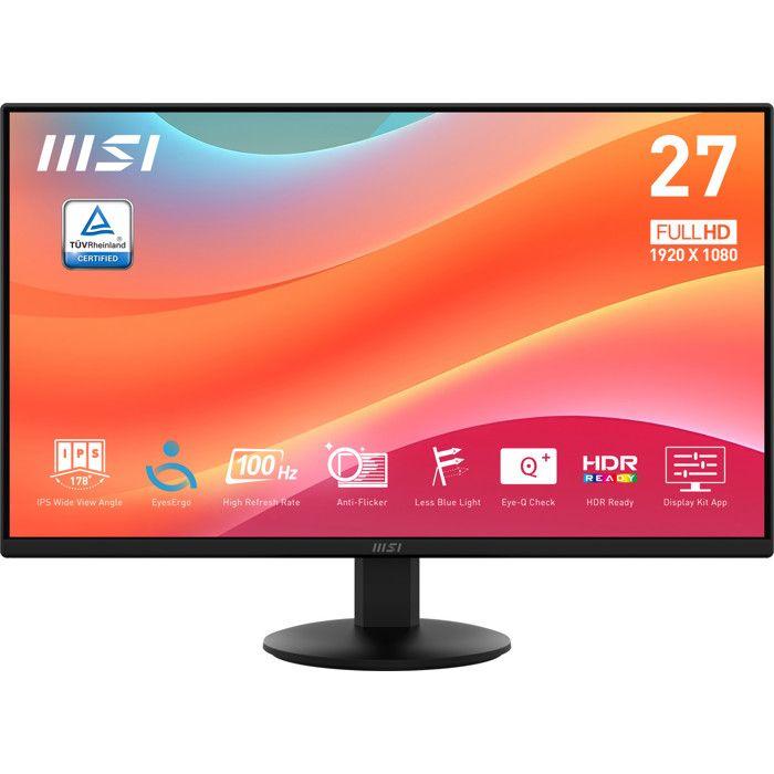 Moniteur 27" - MSI - Pro MP272L - Full HD 1920x1080 - 100Hz - 4ms - LED Noir