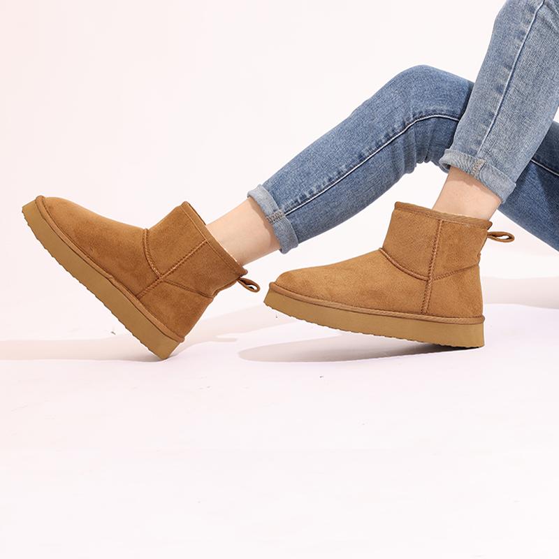 Fashion Litfun Winter Warm House Cotton Slippers For Women Comfort Soft Plush Lined Flat Cotton Shoes Outdoor Non-slip Furry Snow Boots