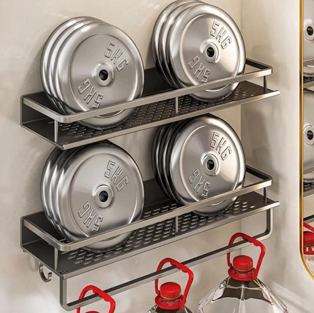 Estante de Cocina Ganchos Individuales Baño Ducha Metal Alu 60Cm