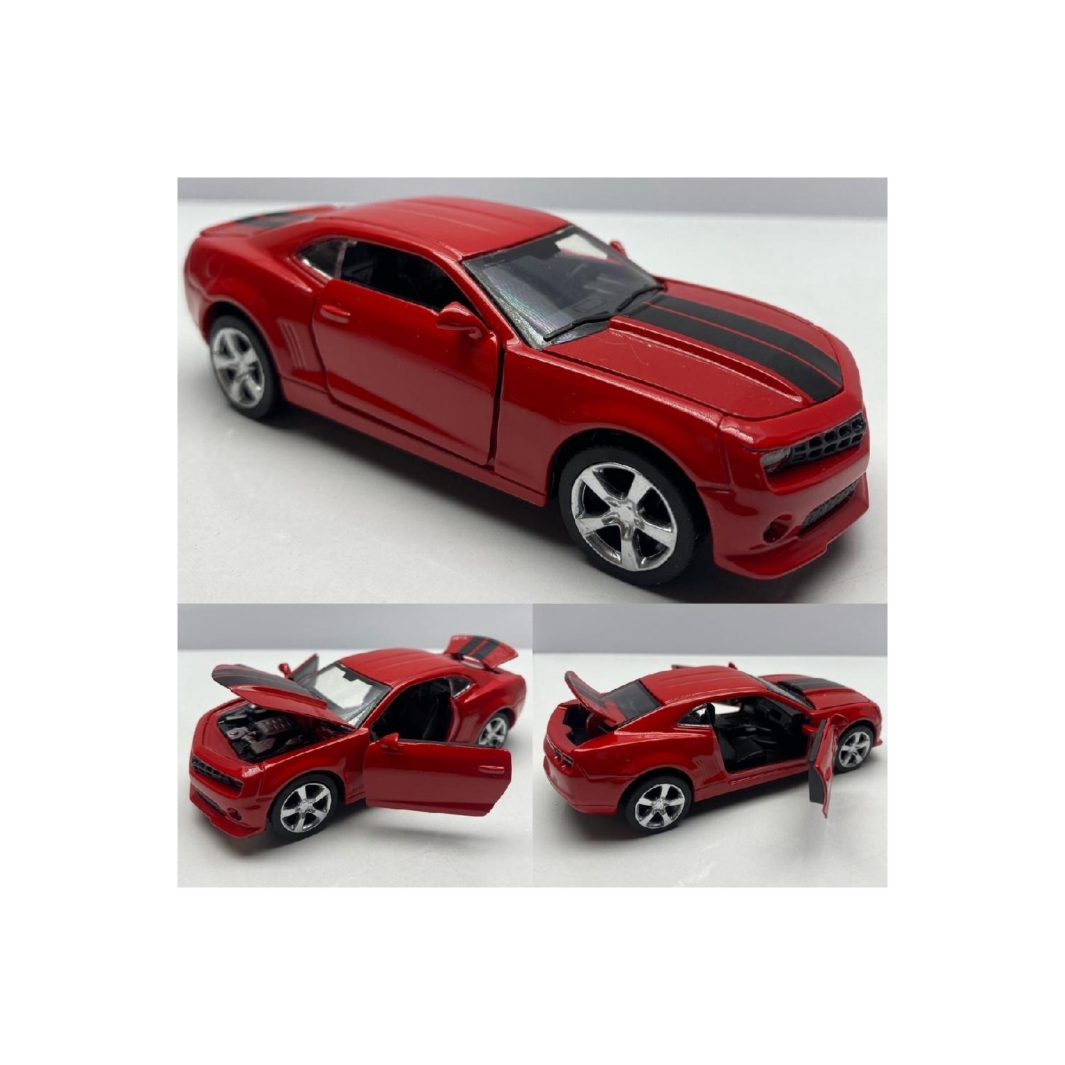 

Литая под давлением металлическая игрушечная машина Chevrolet Camaro, капот, багажник, открывающаяся модель автомобиля