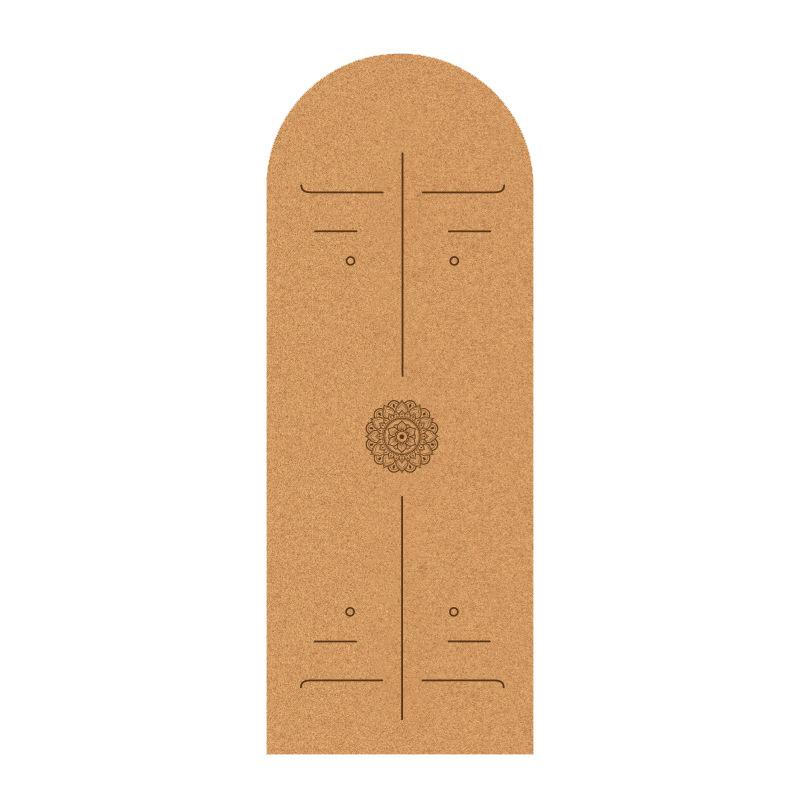 Natural Rubber Arch Shape Cork Yoga Mat Printed Non-slip Sports Mat Sweat-absorbing Oval Curve Pilates Mats 182*68cm*0.5cm