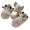 Pantofole da Donna in Cotone con Ippopotamo e Elefante Cartoni Animati e Tacco – Pantofole Calde da Interno in Pelliccia per Coppie e Comfort Post-Partum