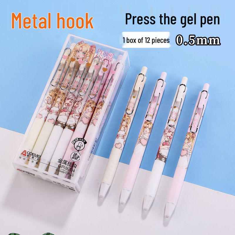 Metallclip-Druckbleistift, Student 0,5 mm Nadel-/Kugelspitze, Schwarze Tinte