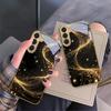 Edle goldene Kurve Für Samsung Galaxy S20 FE S21 S22 S23 Plus S24 Ultra 25Ultra S21+ S9+ S22Plus Goldene Glas-Handyhülle