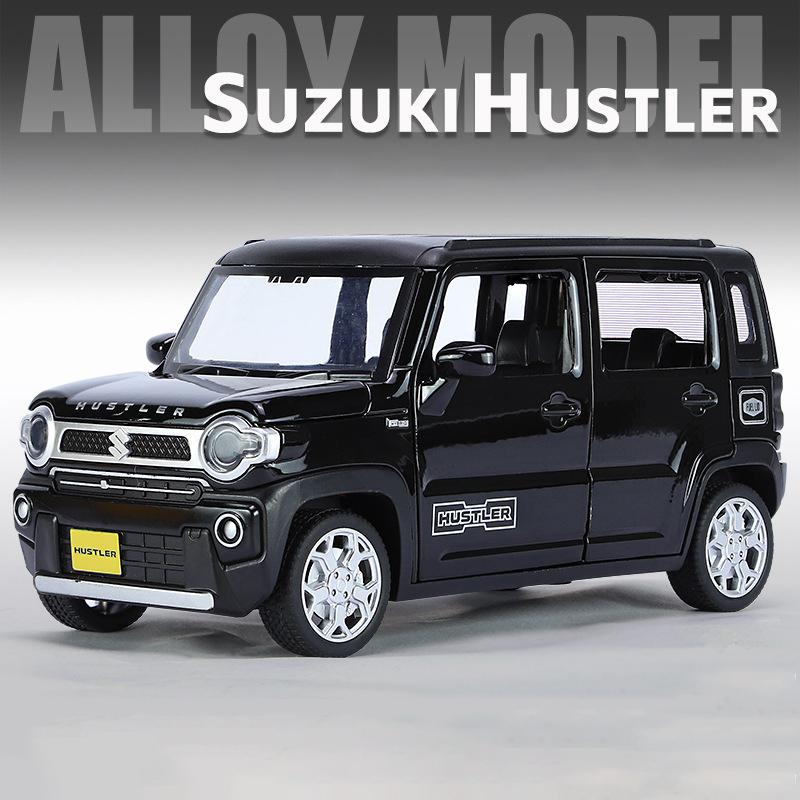 1/22 Suzuki Hustler SUV Alloy Car Model Sound and Light Pull Back Children's Toy Collectibles Birthday Gift