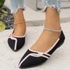 Large size single shoes women's autumn new shallow pointed flat-soled beanie shoes
