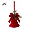 Flocked Christmas Bell Ornaments Nordic Velvet Ornament, Hanging Bells for Lanyard Pendants Tree Door Window Decor, Festive Holiday Home Decoration