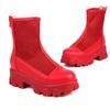 Women Ankle Boots Platform Chunky Heels Ladies Mesh Net Short Boots
