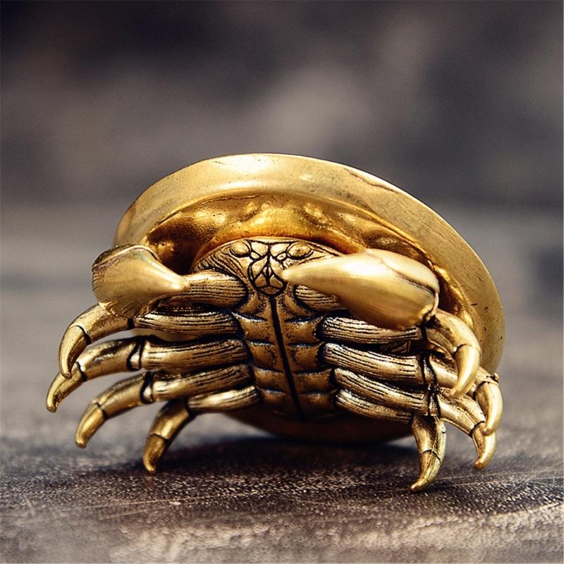 Crabs Miniature Statue Office Desk Ornament Home Shelf Decoration Antiqued Metal Craftsmanships Design Gifting