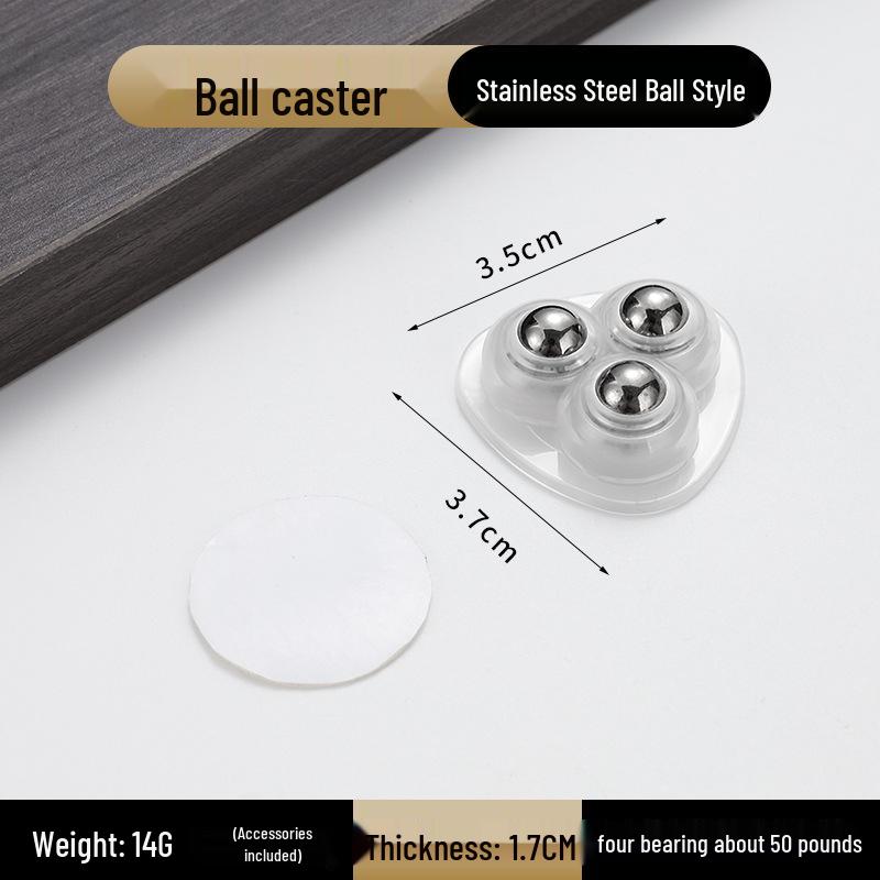 No-Punch Adhesive Universal Wheel Casters: Mobile Ball Bearing Wheels for Household Use