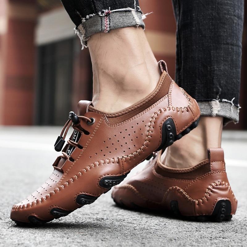 Men Golf Leisure Sport Shoes Leather Sneakers Outdoor Turf Golfer Training Sport Shoes Breathable Large Size 46 47 Golf Trainers