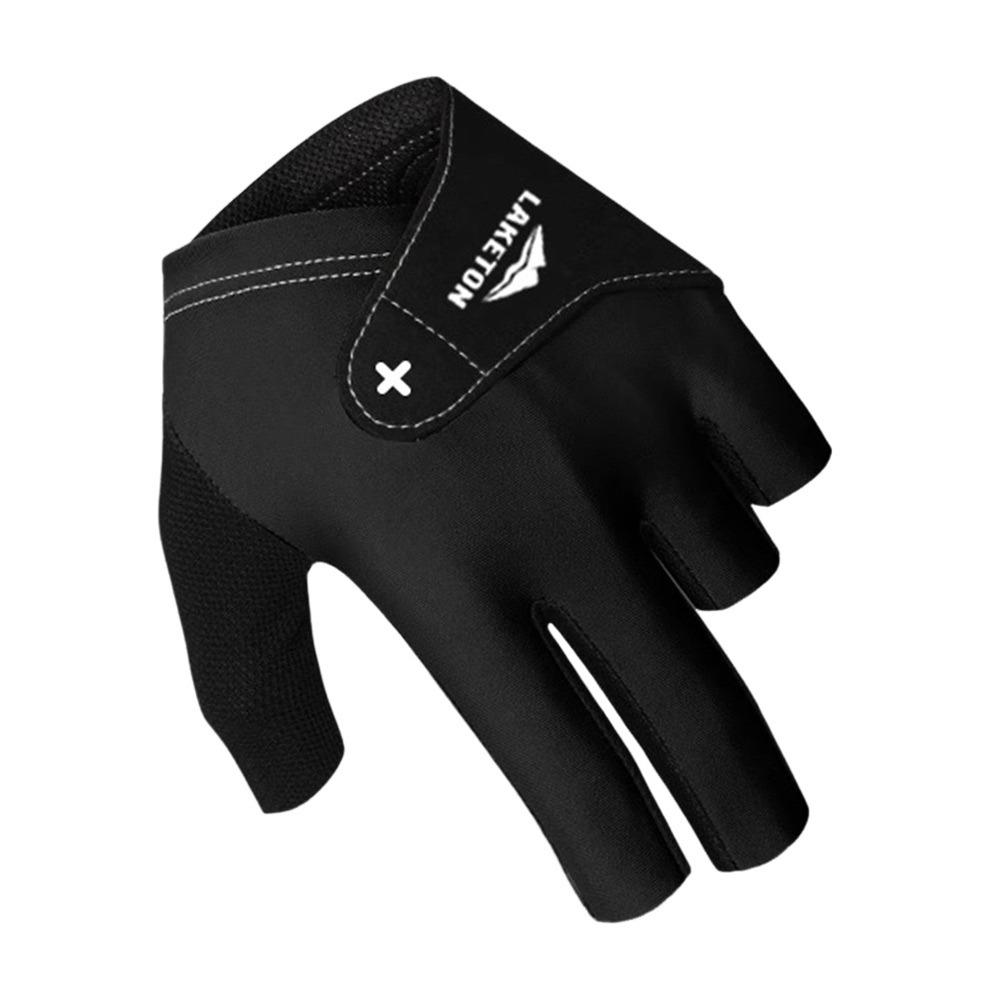

Non Slip Half Fingers Glove Left Hand Snooker Billiard Glove Fitness Accessories чёрный