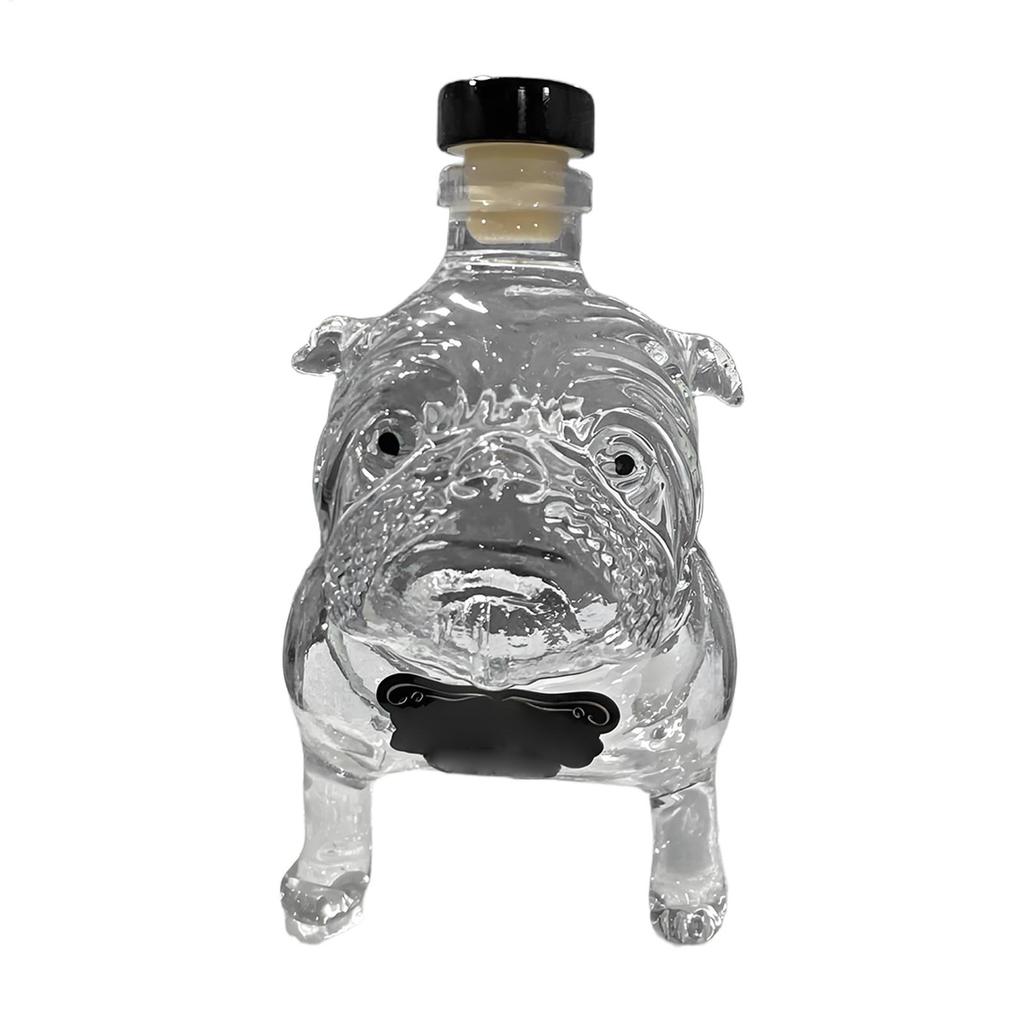 Unique Whiskey Bottle Bulldog Shape Decanter Funny Glass Collectible Novelty for Men Home Tasting Beer Bar Decor Gifts