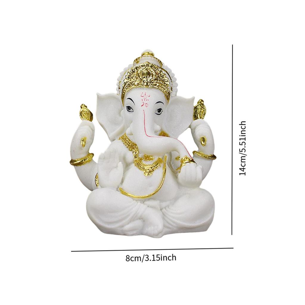 Ganesha Figurine, Fengshui Religious Elephant God Figurine, Resin Buddha Statue, Lord Ganesh Statue,