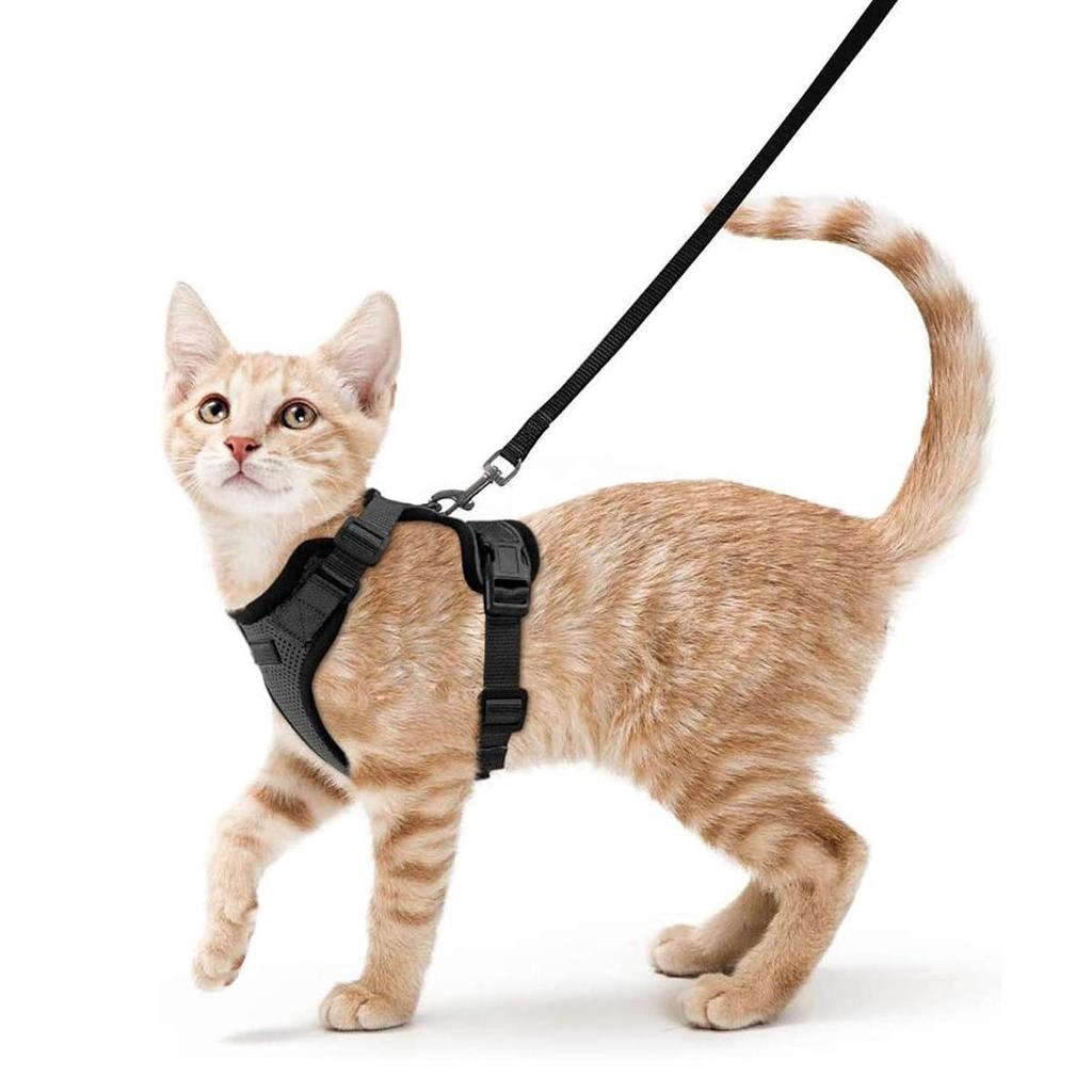 Cat Harness and Leash Escape Proof Soft Adjustable Vest Harnesses for Cats, Easy Control Breathable Reflective Strips Jacket