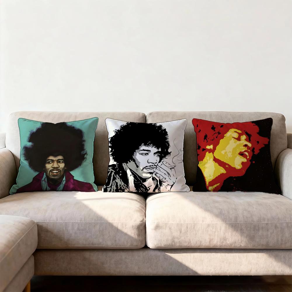 singer J-Jimi Hendrix Cushion Cover Premium Comfort Reversible Pillow Cove -Two in One Design for Any Room & Car Interior