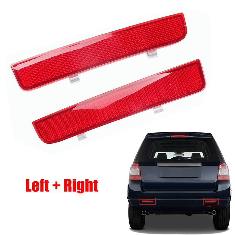 for Range Rover LR2 Rear Bumper Reflector Lights Pair Red Marker Lens Tail Fog Lamp Replacement Driving Safety