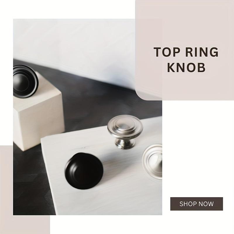 5pcs Matte Black Zinc Alloy Round Pulls, Kitchen Cabinet Knobs with Screws, Ideal for Drawers, Dressers & Closet Doors