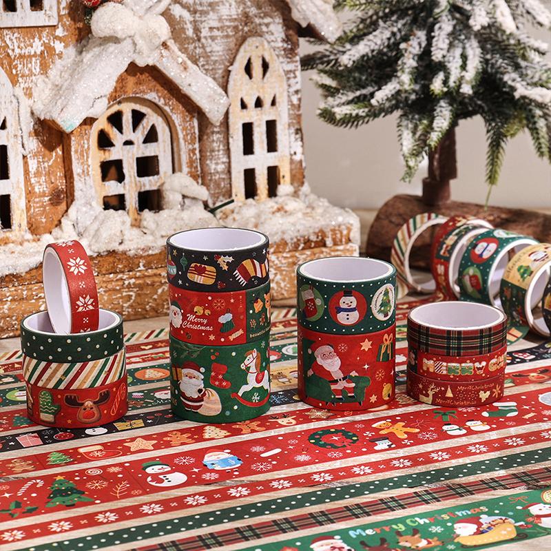 12PCS/Set Christmas Items Sticker Gift Decorations Journal Materials Stationery Cute DIY Materials Christmas Atmosphere Christmas