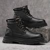 Fashion Men's Lace-Up High Top Shoes Genuine Leather Casual Shoes for Man Retro Motorcycle Boots Fashion Walking Boots Male Ankle Botas