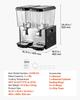 Commercial Beverage Dispenser 2 Tanks 18 L / 19 QT Per Tank, Stainless Steel Juice Dispenser, Ice Tea Drink Machine with 7 to 12 Cooling Temperature,