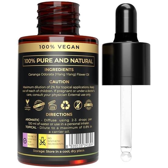 100% Roślinny Olejek Eteryczny Ylang Ylang do Pielęgnacji Skóry, Włosów i Masażu | Olejek Ylang Ylang Najwyższej Jakości do Dyfuzora i Aromaterapii