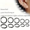 5 Pairs/set of Stainless Steel Earrings - Fashionable and Lightweight Unisex Earrings | Comfortable and Minimalist Style