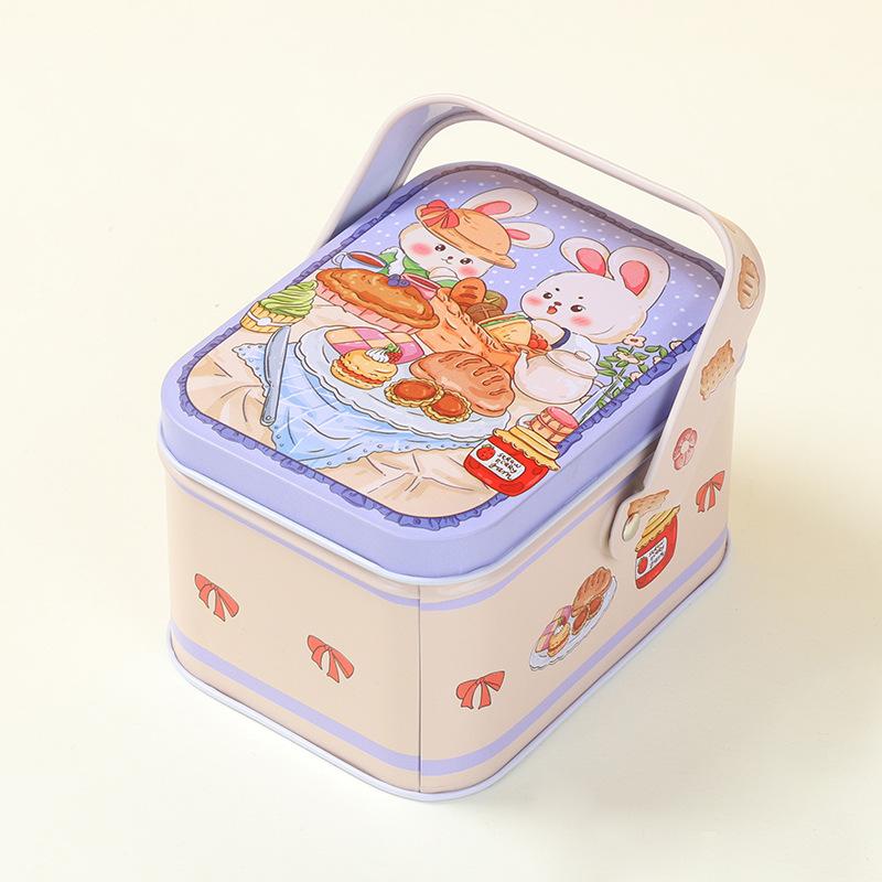 Tinplate Candy Metal Box Kids Gifts Small Tin Box Cookie Box Portable Rabbit Gift Box For Birthday Wedding Party Decoration