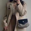 Niche Design Contrasting Color Chain Underarm Bag for Women's High-end Houndstooth Pearl One-shoulder Crossbody Bag New Trend