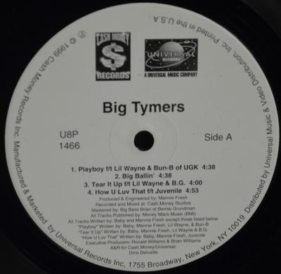 12inch Record BIG TYMERS - Big Tymers U8P1466 Cash Money Reco 1999 US Rap & Hip-Hop/R&B Used