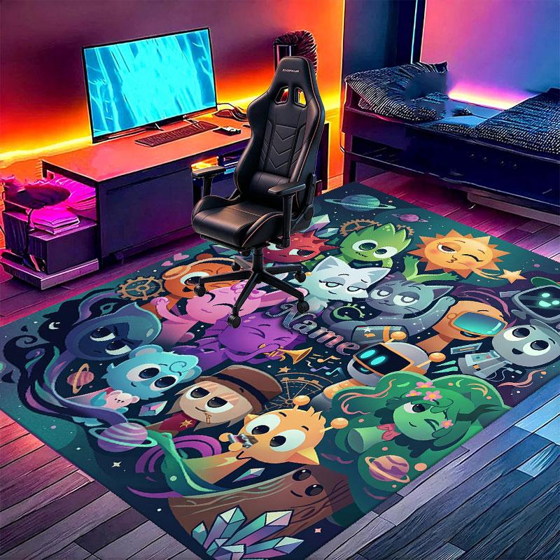 Custom Name Personalized Game Sprunki Print Carpet, Versatile Home Decor Rug, for Playroom, Apartment, Balcony, Entryway, Hallway Gift